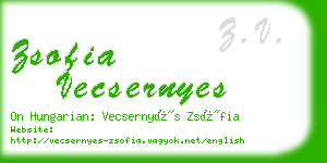 zsofia vecsernyes business card